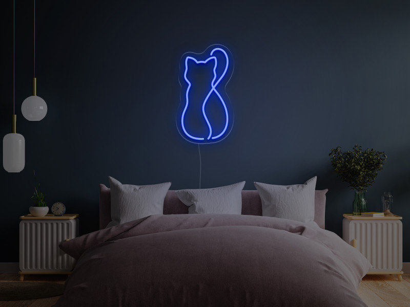 Silhouette de chat - Signe lumineux au neon LED